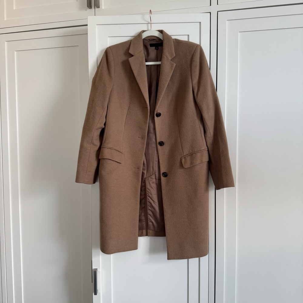 Camel tan Uniqlo Chester long wool and cashmere Trench Coat size small - Picture 2 of 6